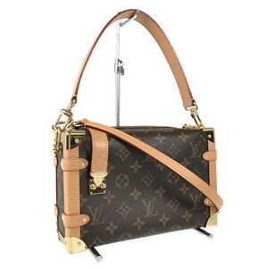 Louis Vuitton Monogram Side Leather Bag Trunk Brown Shoulder